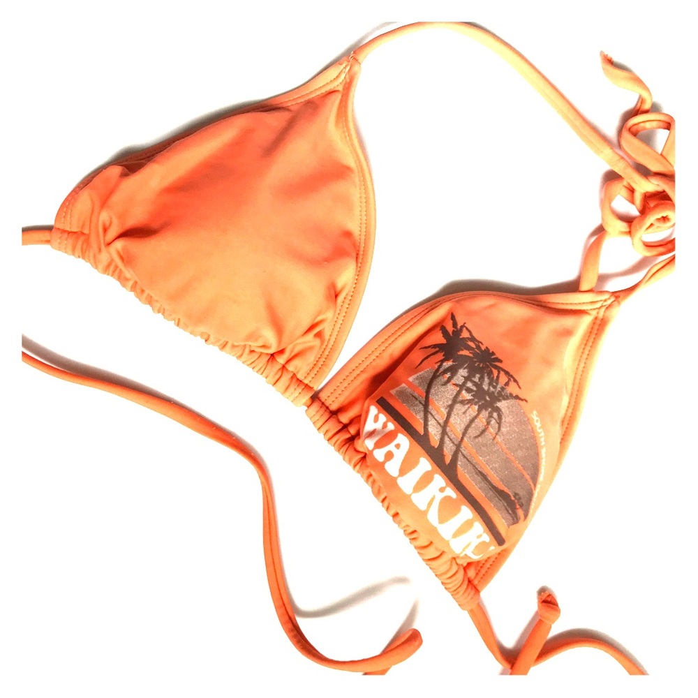 Orange Coral Graphic Bikini Top